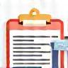 Icon for submitting application - a form being filled